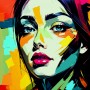 Farbenstarkes Pop-Art-Porträt