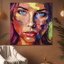Farbenstarkes Pop-Art-Porträt