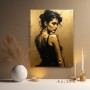Elegante Frau im goldenen Licht