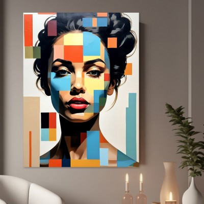 Geometrisches Pop-Art Porträt