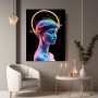Neon Porträt mit leuchtendem Halo