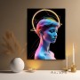 Neon Porträt mit leuchtendem Halo