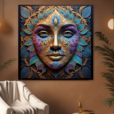 Goldene Fantasiemaske mit Blättern