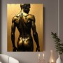 Goldener Rückenakt in Schwarz