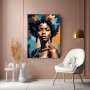 Afro Porträt in Orange und Türkis