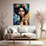 Afro Porträt in Orange und Türkis