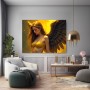 Goldener Engel mit dunklen Flügeln
