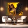 Goldener Engel mit dunklen Flügeln