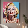 Blonde Diva im Pop-Art-Stil