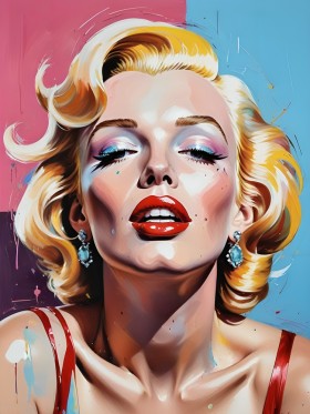 Blonde Diva im Pop-Art-Stil