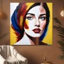 Pop Art Porträt mit blauen Augen