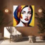 Pop Art Porträt mit blauen Augen