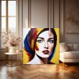 Pop Art Porträt mit blauen Augen