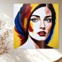 Pop Art Porträt mit blauen Augen