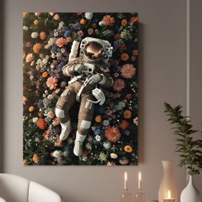 Astronaut im Blütenmeer