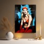 Blonde Frau im Pop-Art-Stil