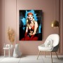 Blonde Frau im Pop-Art-Stil