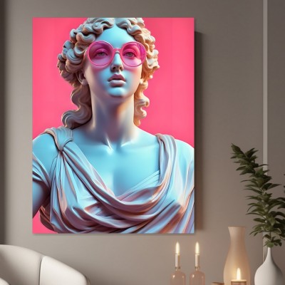 Antike Statue mit pinker Sonnenbrille