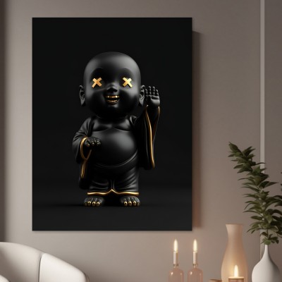 Schwarzer Buddha mit Goldakzenten