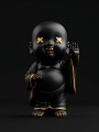 Schwarzer Buddha mit Goldakzenten