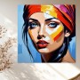 Farbenstarkes Frauenporträt mit Turban