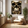 Goldener Totenkopf in Nahaufnahme