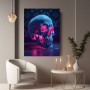 Neon Totenkopf in Blau und Pink
