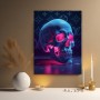 Neon Totenkopf in Blau und Pink