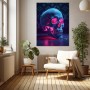 Neon Totenkopf in Blau und Pink