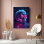 Neon Totenkopf in Blau und Pink