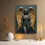Mystische Engelsgestalt mit Goldflügeln
