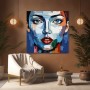 Pop Art Porträt mit blauen Augen