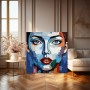 Pop Art Porträt mit blauen Augen