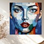 Pop Art Porträt mit blauen Augen