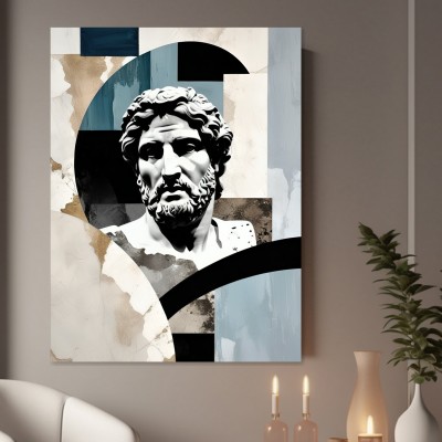 Antike Büste mit abstrakter Geometrie