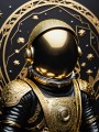 Goldener Astronaut im Sternenornament
