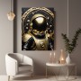 Goldener Astronaut im Sternenornament
