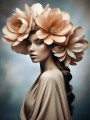 Elegante Frau mit Blütenkrone