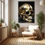 Goldener Totenkopf mit Ornamenten