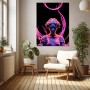 Neon Göttin in Pink und Blau