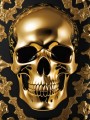 Goldener Totenkopf auf Schwarz
