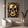 Goldener Totenkopf auf Schwarz