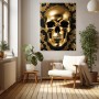 Goldener Totenkopf auf Schwarz