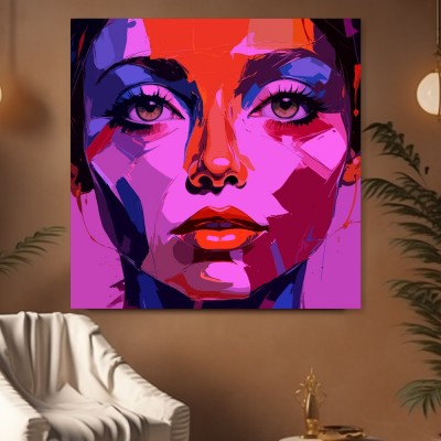 Pop Art Frauenporträt in Pink