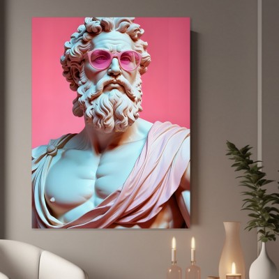Antike Statue mit pinker Sonnenbrille