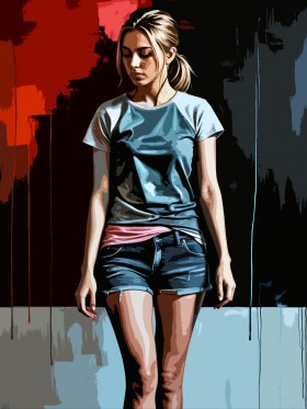 Junge Frau im Urban Art Stil