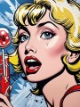 Pop-Art Lady mit Lolli