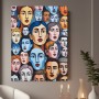Bunte Gesichter im Pop-Art-Stil