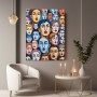 Bunte Gesichter im Pop-Art-Stil