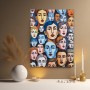 Bunte Gesichter im Pop-Art-Stil